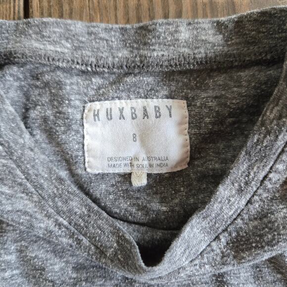 Hux Baby Kids T Shirt 8 Heathered Gray Cheeseburger Graphic Soft Thin Unisex Tee - Picture 2 of 7